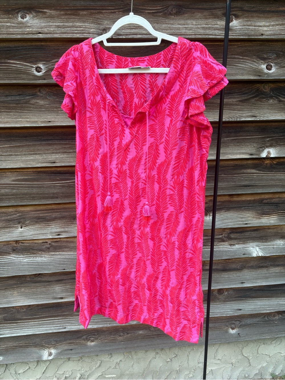 Vineyard Vines Pink Tropical Print Shift Dress